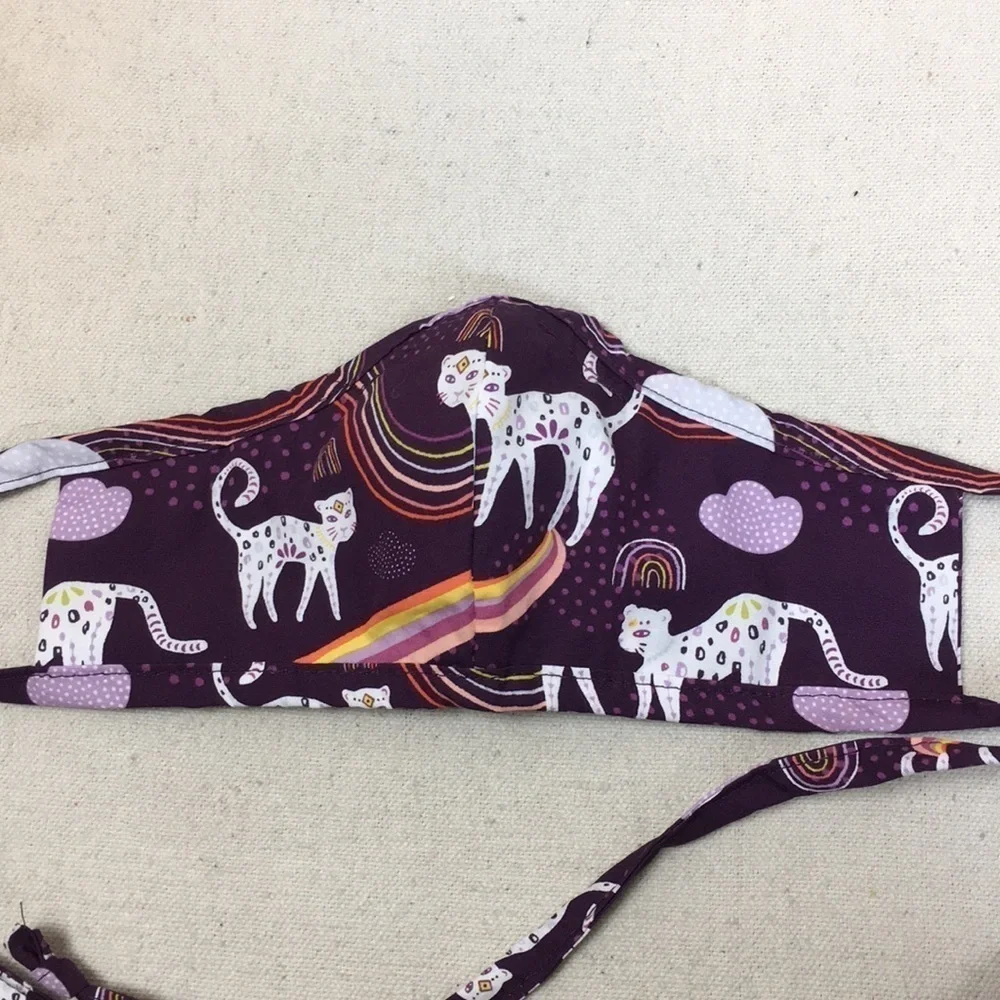 Mystical Cat Print fitted Cotton face mask